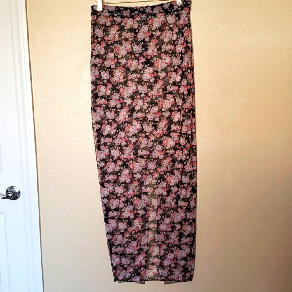 Rebdolls women's plus size sheer maxi skirt/cover up